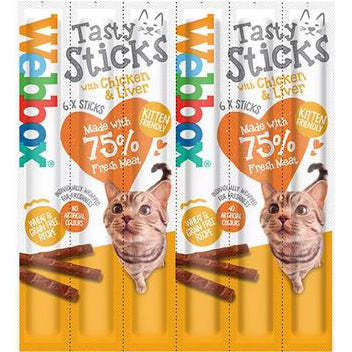 Webbox Cat Treats Tasty Sticks Chicken & Liver 6sticks