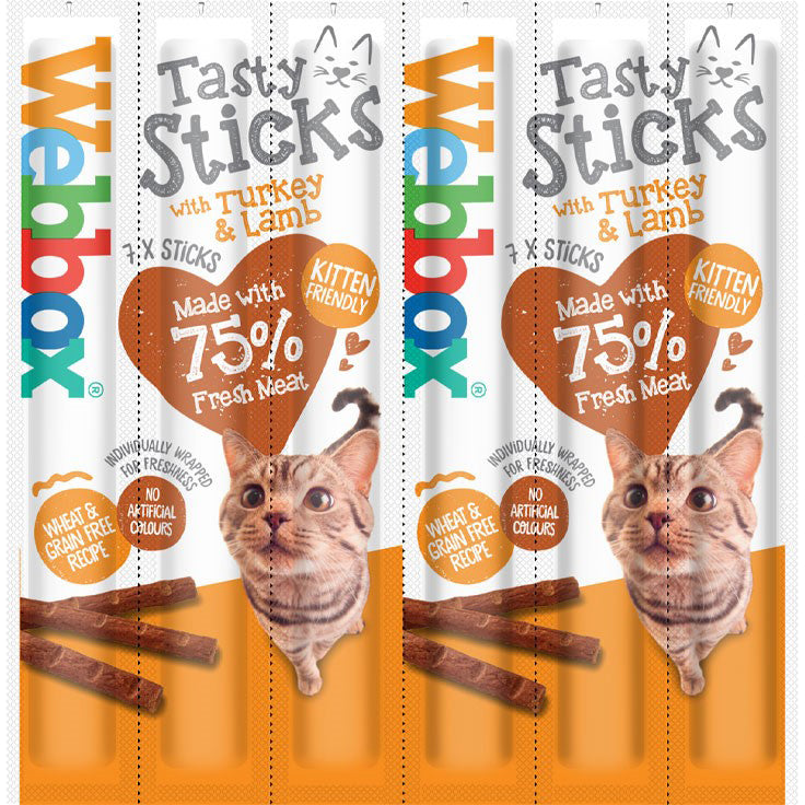 Webbox Cat Treats Tasty Sticks Turkey & Lamb 6sticks