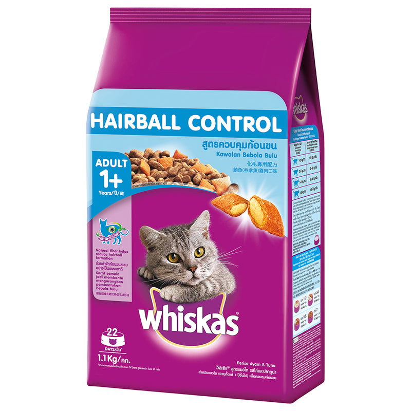 Whiskas Hairball Control Chicken & Tuna 1.1kg