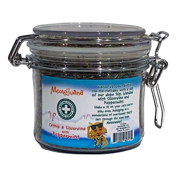 Meowijuana Catnip Jar of Winter Blend - Catnip & Silvervine with Peppermint 34g