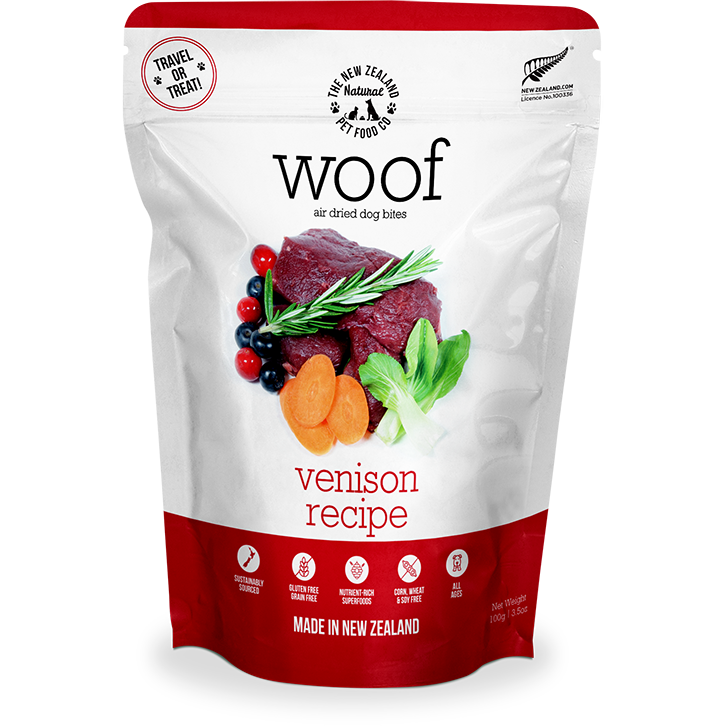 Woof Air-Dried Venison Dog Treats 100g