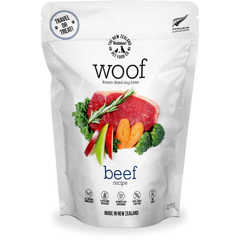 Woof Freeze-Dried Raw Beef Dog Treats 50g