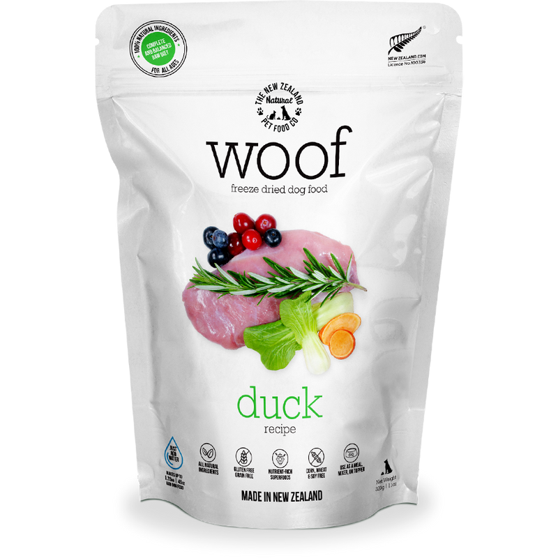 Woof Freeze-Dried Raw Duck Dog Food 280g