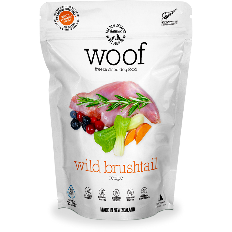 Woof Freeze-Dried Raw Wild Brushtail Dog Food 1.2kg