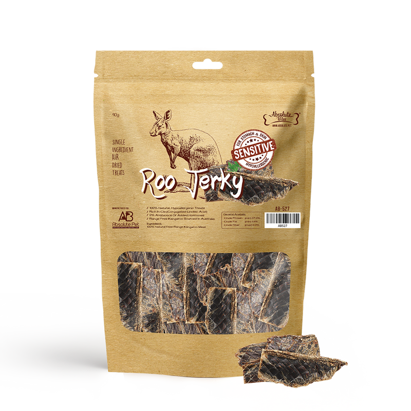 *DONATION TO LOVE THE VOICELESS* Absolute Bites Air-Dried Roo Jerky 90g