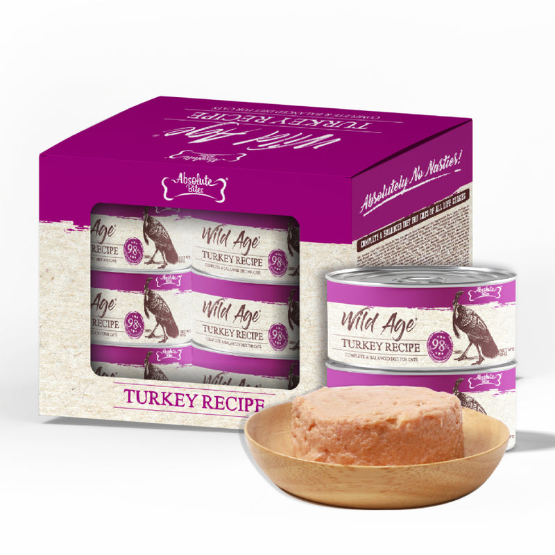 Absolute Bites Wild Age Cats Complete & Balanced Diet Turkey Recipe (6 x 80g)