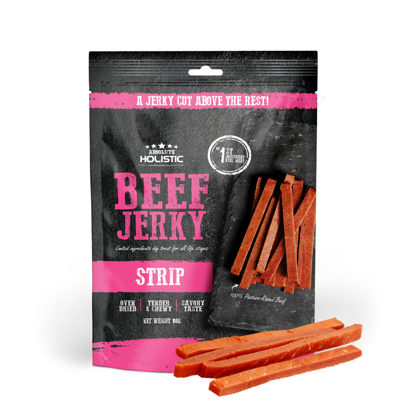 Absolute Holistic Dog Treats Beef Jerky Strip 100g