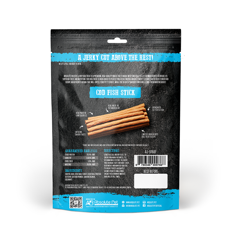 Absolute Holistic Dog Treats Codfish Jerky Stick 100g