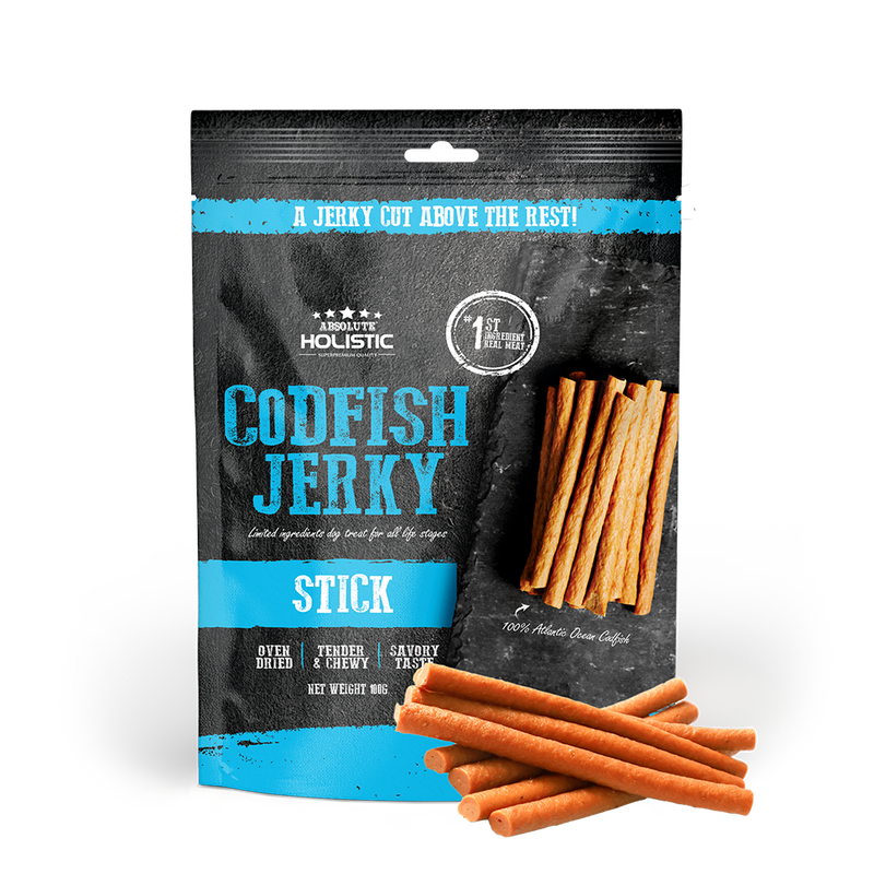 Absolute Holistic Dog Treats Codfish Jerky Stick 100g