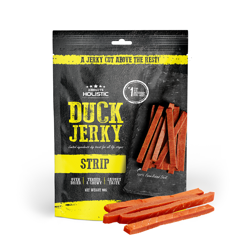 Absolute Holistic Dog Treats Duck Jerky Strip 100g