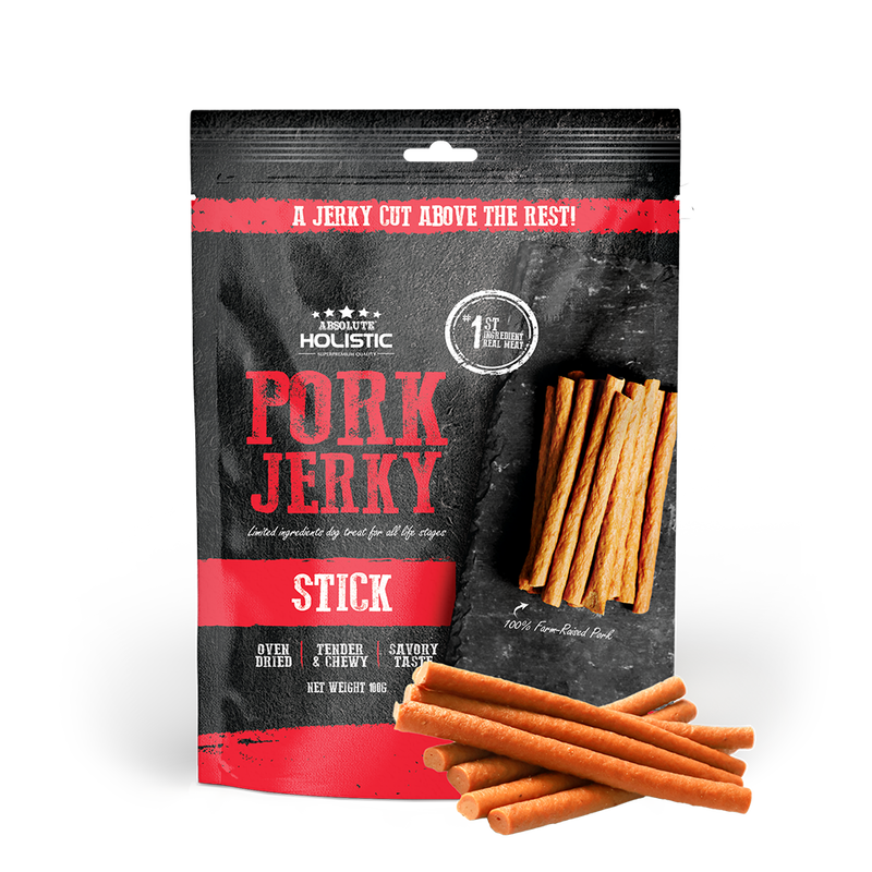 Absolute Holistic Dog Treats Pork Jerky Stick 100g
