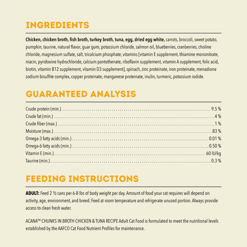 Acana Cat Chunks In Broth Chicken & Tuna Recipe 85g