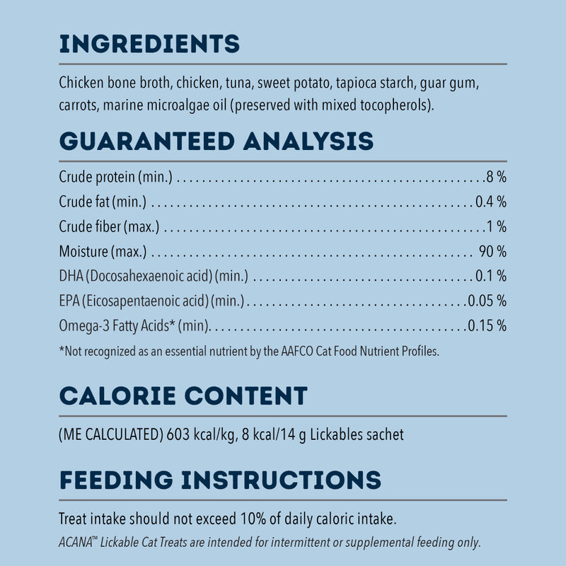 Acana Cat Treat Lickables Chicken & Tuna 14g x 5