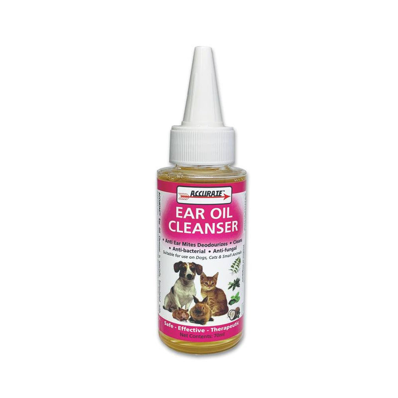 Accurate Ear Drops & Cleanser for Dogs, Cats & Small Animals 70ml