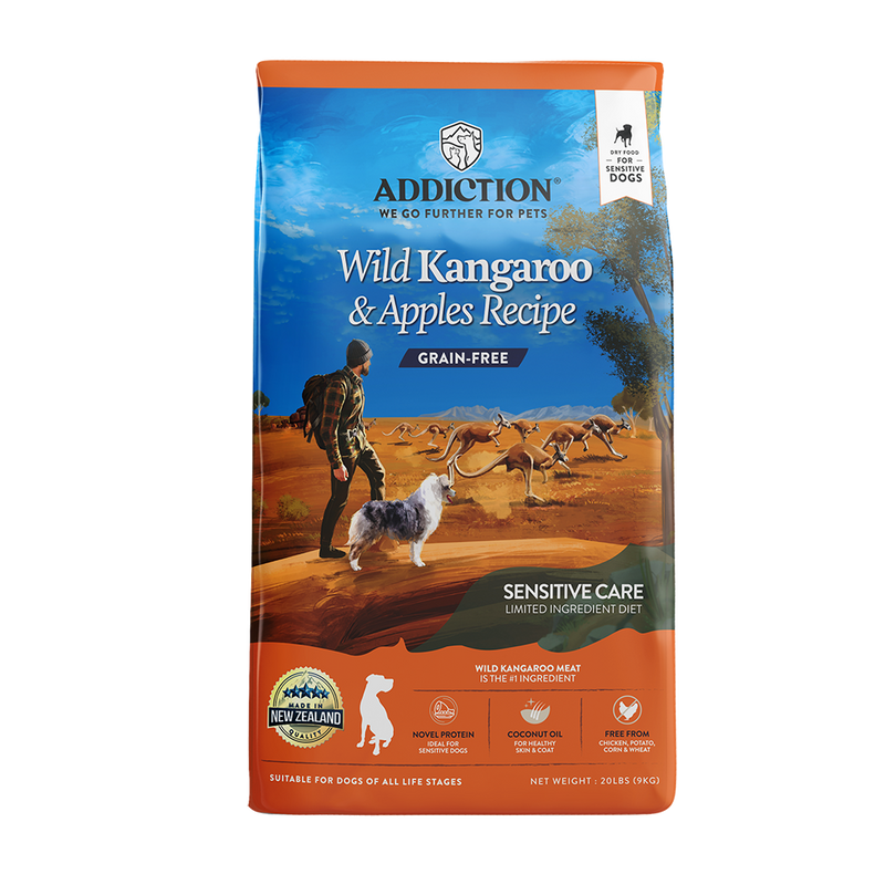 *DONATION TO MCDS* Addiction Dog Grain-Free Wild Kangaroo & Apples 20lb