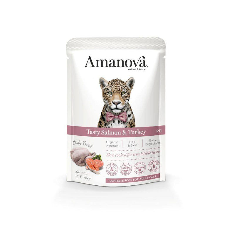 Amanova Cat Adult Pouch Grain-Free Salmon & Turkey 85g
