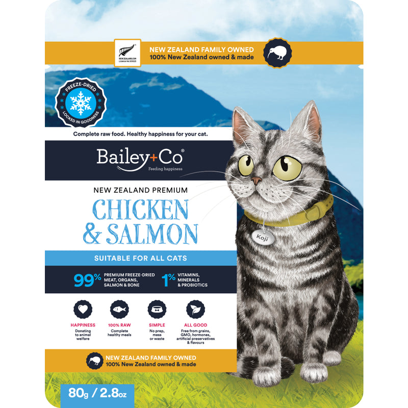 Bailey+Co Cat Freeze Dried Chicken and Salmon Treat 80g