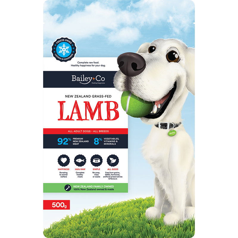 Bailey+Co Dog Freeze-Dried Grass-Fed New Zealand Lamb 500g