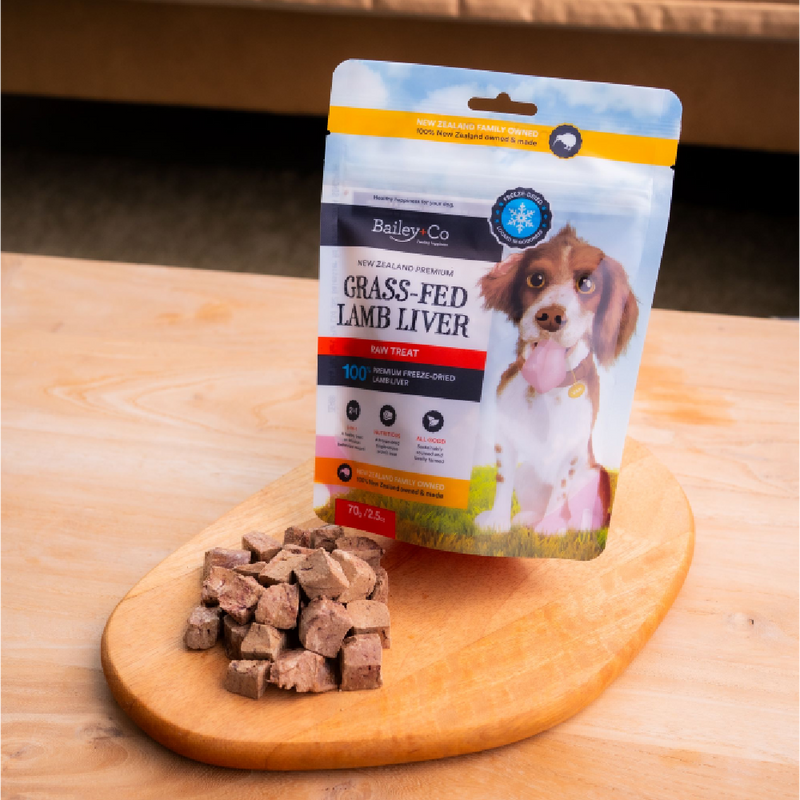 Bailey+Co Dog Freeze-Dried Raw Treat New Zealand Grass-Fed Lamb Liver 70g