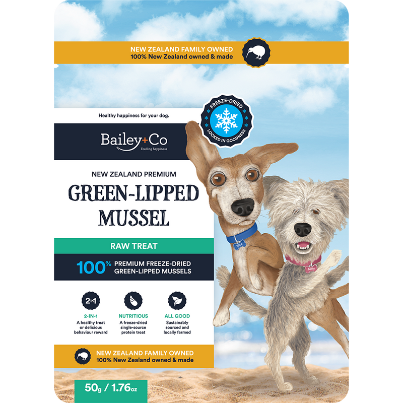 Bailey+Co Dog Freeze-Dried Raw Treat New Zealand Green-Lipped Mussel 50g