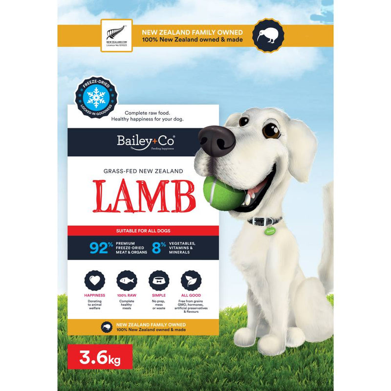 Bailey+Co Dog Freeze-Dried Grass-Fed New Zealand Lamb 3.6kg