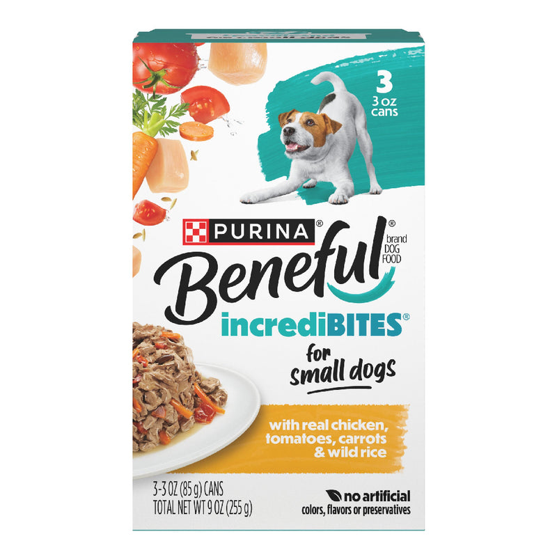 Beneful IncrediBites for Small Dogs Chicken with Gravy 85g x 3