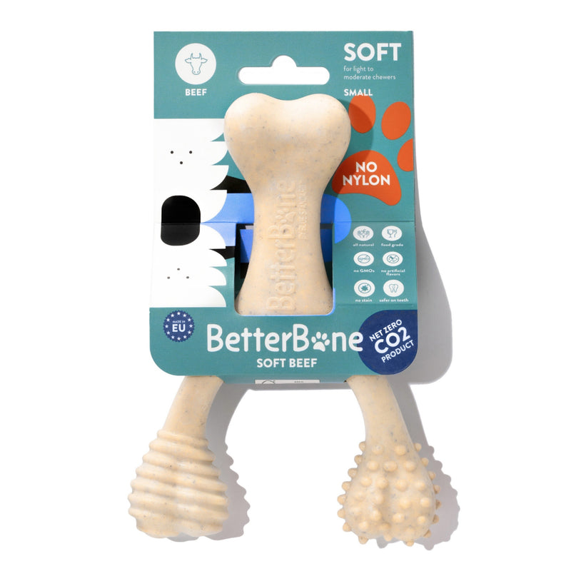 BetterBone Dog & Puppy Chew Teething Toy Soft Beef Small