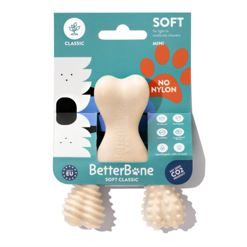 BetterBone Dog & Puppy Chew Teething Toy Soft Classic Mini