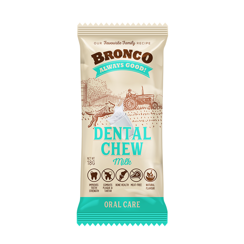 Bronco Dog Dental Chew Milk 18g