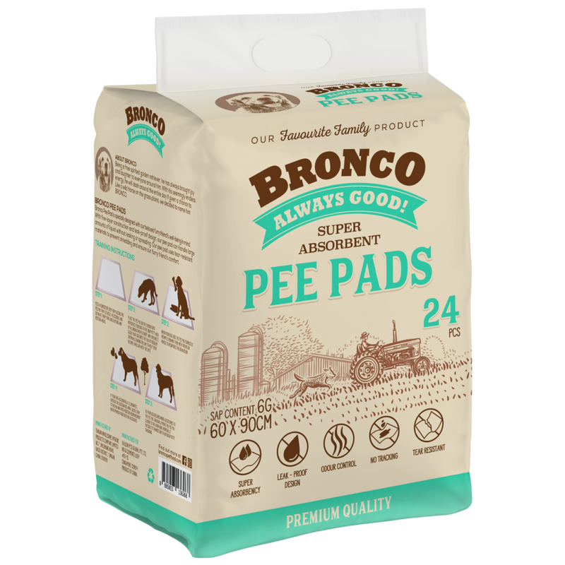 Bronco Super Absorbent Pee Pads 24pcs (60 x 90cm)