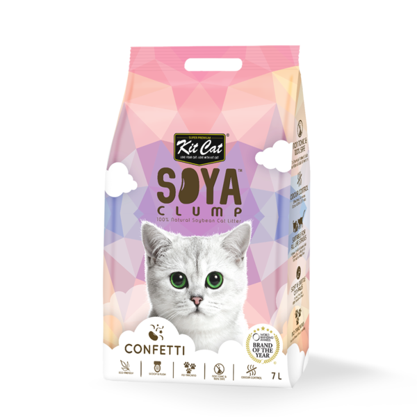 *DONATION TO LOVE KUCHING PROJECT* KitCat Cat Soybean Litter Soya Clump Confetti 7L x 6