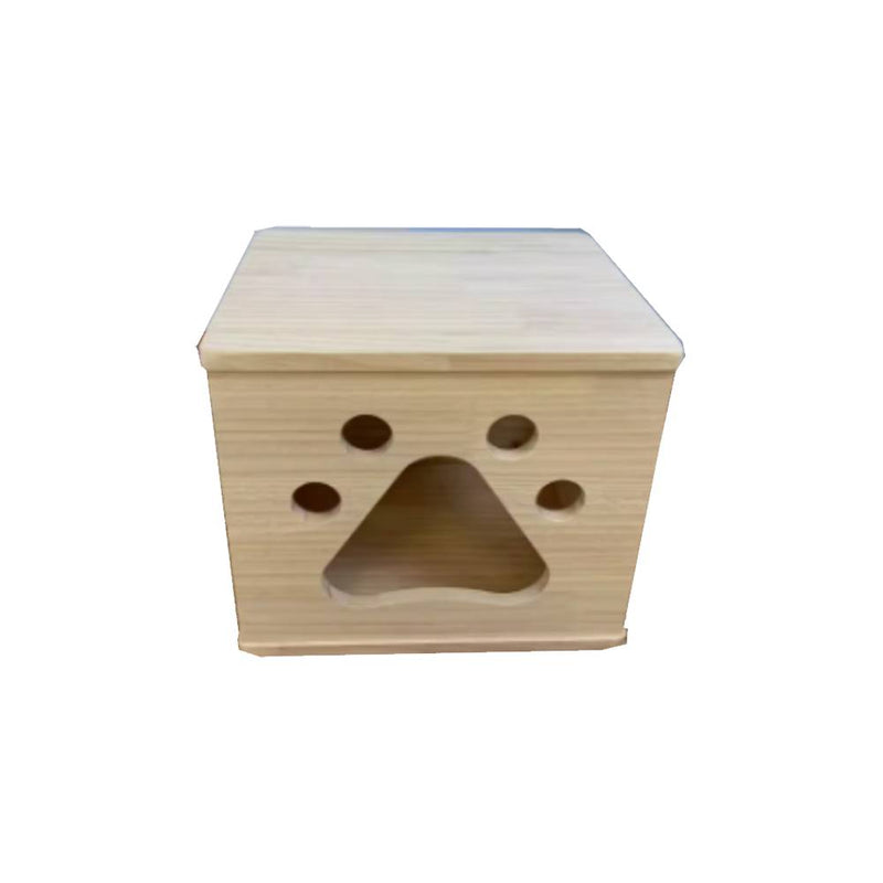 CatMC Solid Wood Pet House - Paw Print S (L35cm x B30cm x H30cm)