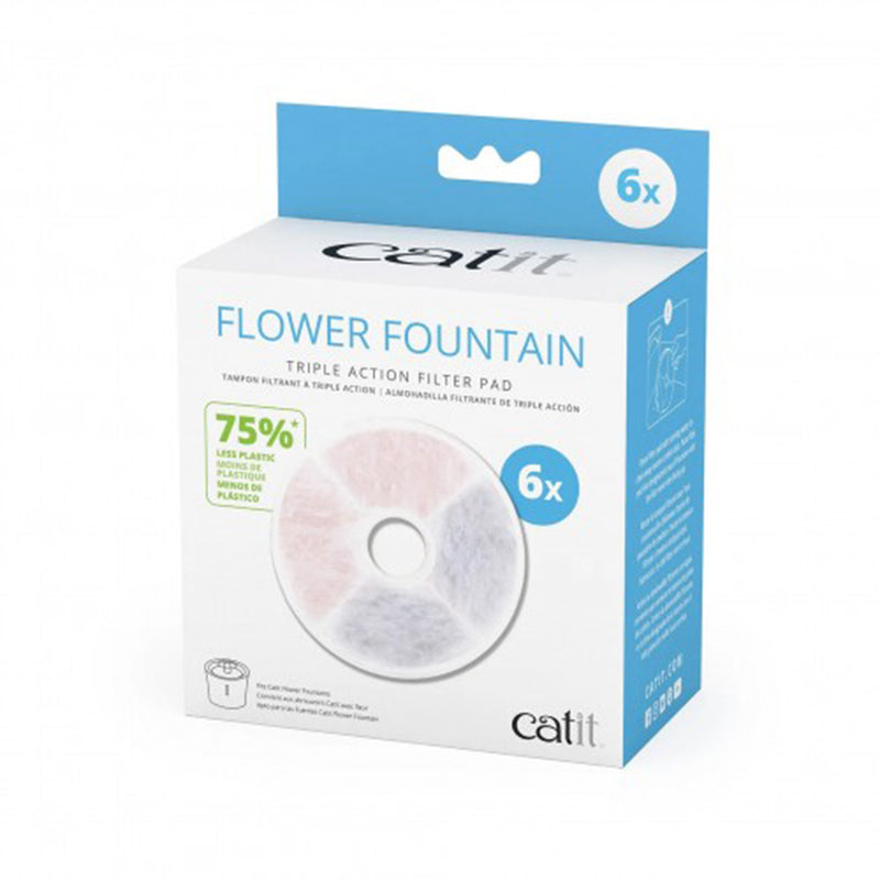 Catit Flower Fountain Triple Action Pad 6pcs