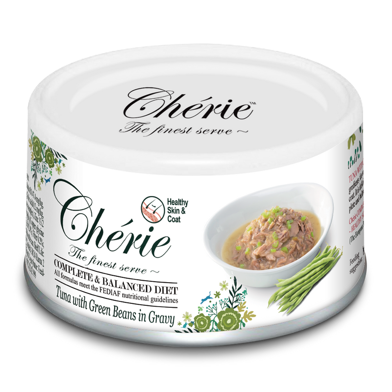Cherie Cat Healthy Skin & Coat - Tuna with Green Beans in Gravy 80g