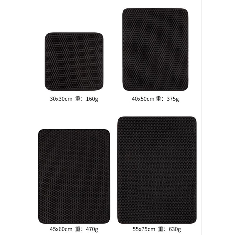 DDX Cat Two-Layer Litter Mat Black - L75cm x B55cm