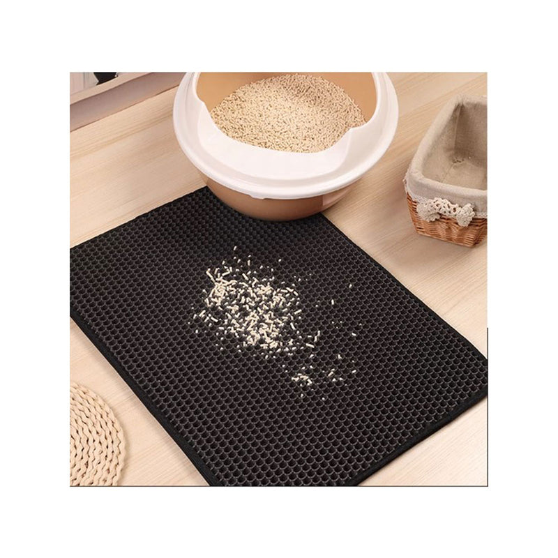 DDX Cat Two-Layer Litter Mat Black - L60cm x B45cm