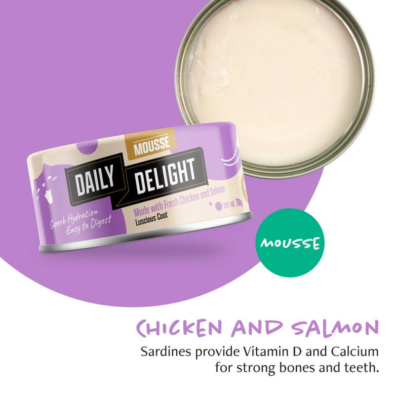 Daily Delight Cat Mousse with Chicken and Salmon 70g (DD622)