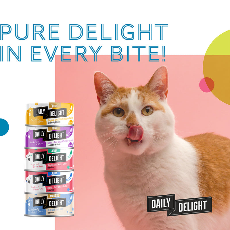 Daily Delight Cat Pure Skipjack Tuna White & Chicken with Baby Clam 80g (DD41)