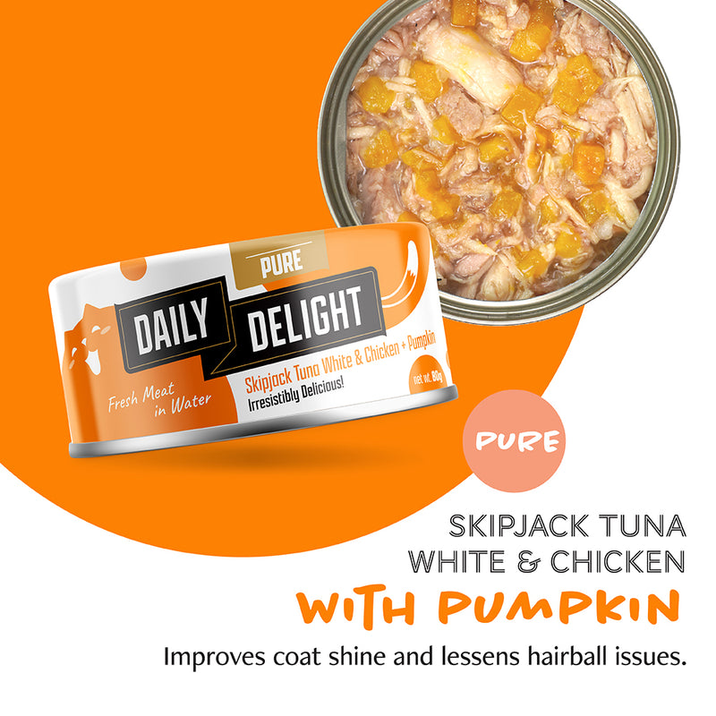 Daily Delight Cat Pure Skipjack Tuna White & Chicken with Pumpkin 80g (DD42)