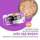 Daily Delight Cat Pure Skipjack Tuna White & Chicken with Sea Bream 80g (DD44N)