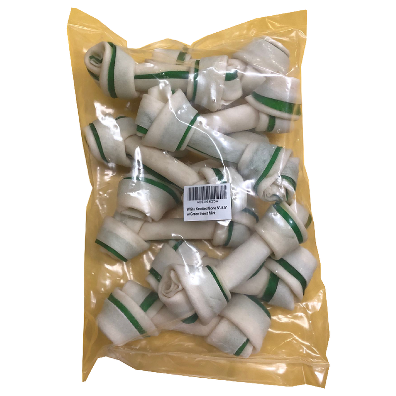 Dexpex Knotted Bone White with Green 5-5.5" 10pcs