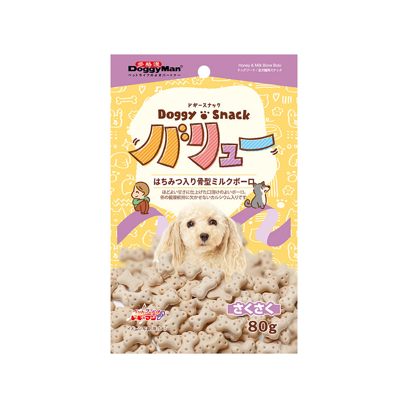 DoggyMan Doggy Snack Honey & Milk Bone Bolo 80g