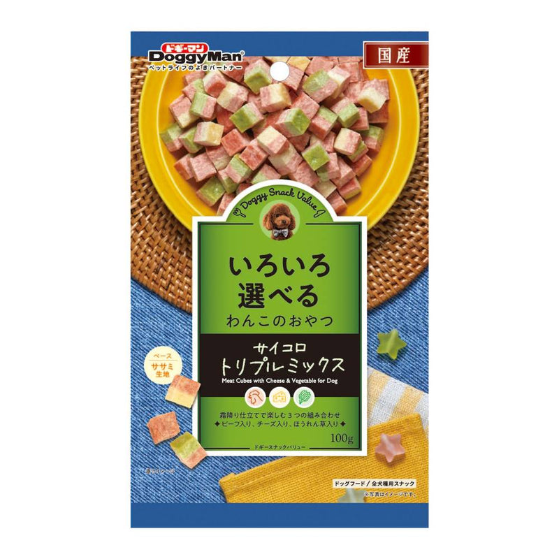 DoggyMan Doggy Snack Meat Cubes with Cheese & Vegetable 100g