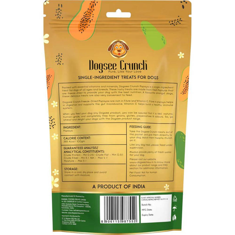 Dogsee Dog Crunch Single-Ingredient Training Treat Freeze-Dried Papaya 10g