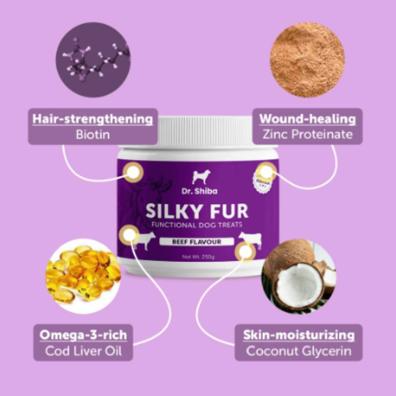 Dr. Shiba Dog Treats Supplement Silky Fur Beef 250g