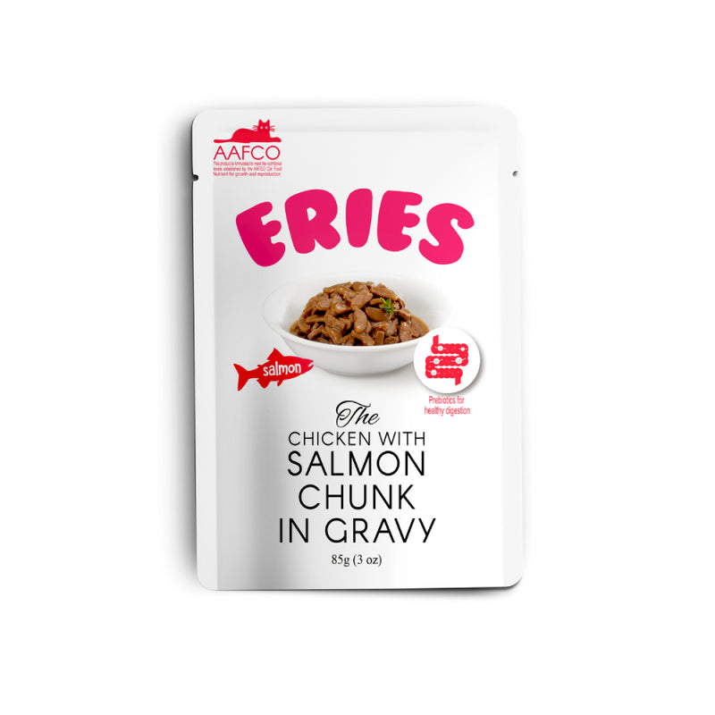 Eries Cat Pouch Chicken with Salmon Chunk in Gravy 85g