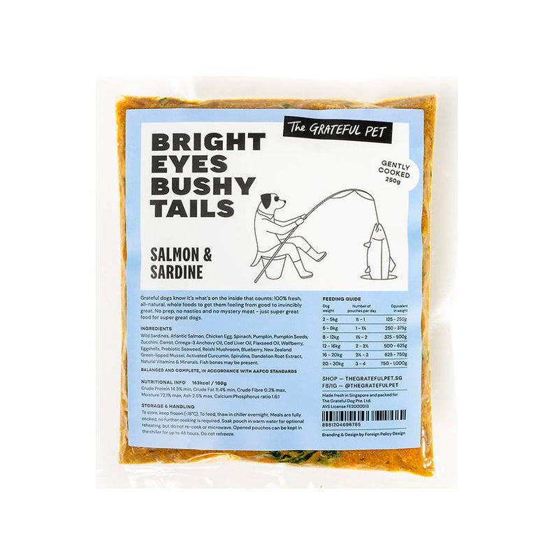 *FROZEN* The Grateful Pet Dog Gently Cooked Salmon & Sardine 2kg (250g x 8)