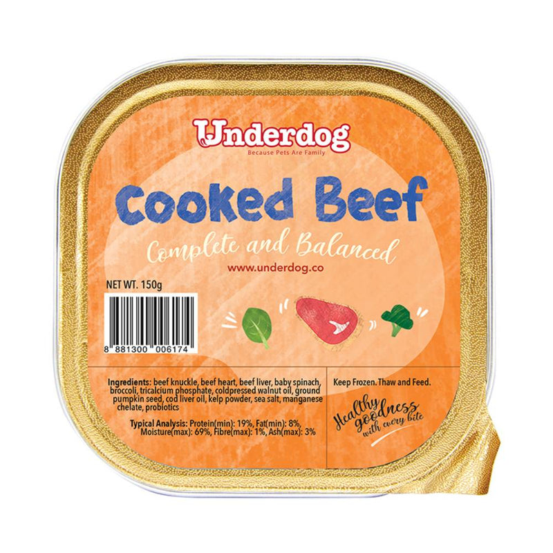*FROZEN* Underdog Dog Cooked Beef Complete and Balanced 150g