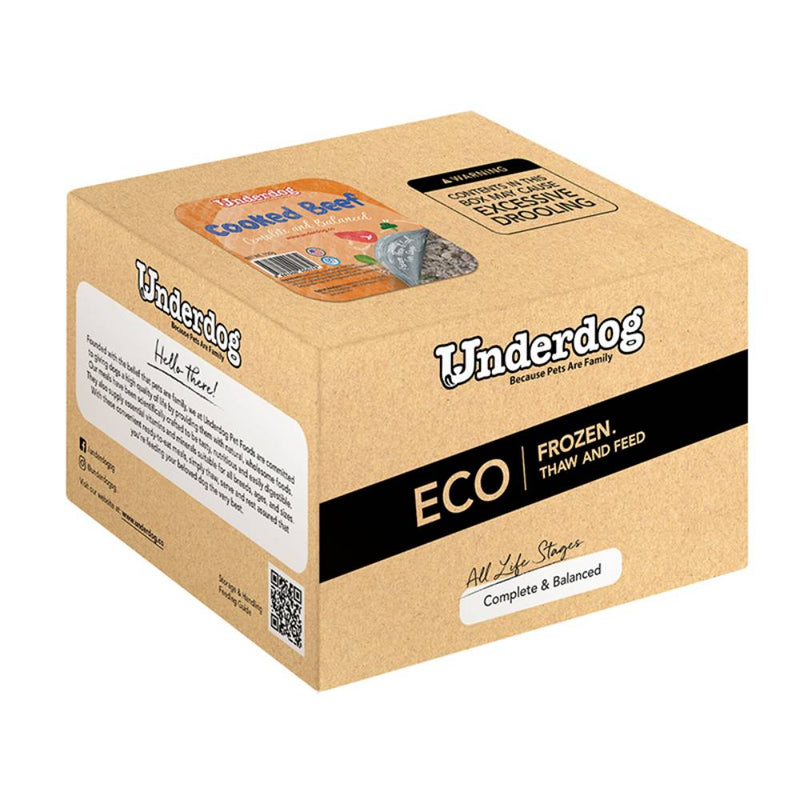 *FROZEN* Underdog Dog Cooked Beef Complete and Balanced 3kg (150g x 20)