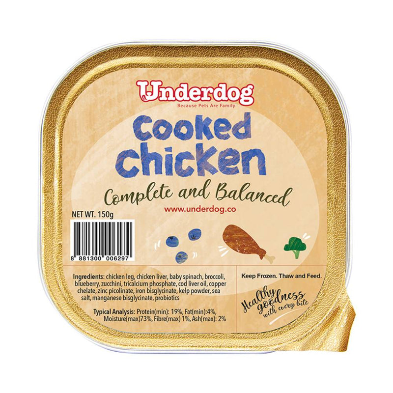 *FROZEN* Underdog Dog Cooked Chicken Complete and Balanced 150g